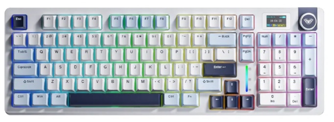Bàn phím cơ Aula 3 MODE S98 PRO Xanh dương + trắng + tím đậm Nimbus V3 switch