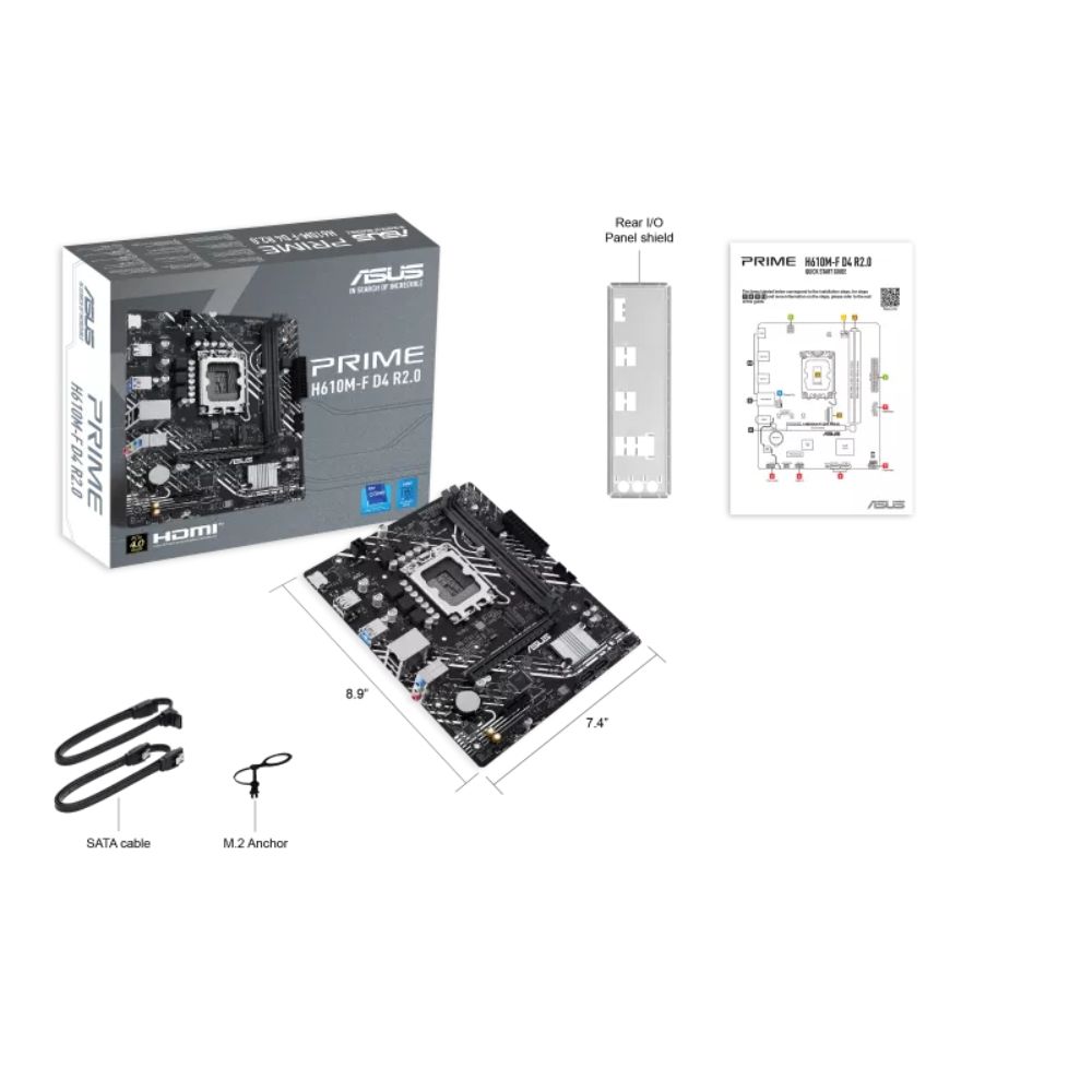 Mainboard Asus Prime H610M-F D4 R2.0 (Intel H610/ Socket 1700/ M-ATX/ 2 khe ram)