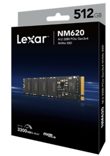 Ổ SSD Lexar NM620 512GB (NVMe PCIe/ Gen3x4 M2.2280/ 3000MB/s/ 2400MB/s)