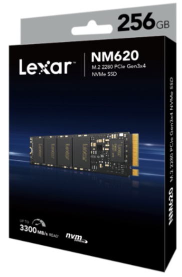 Ổ SSD Lexar NM620 256GB (NVMe PCIe/ Gen3x4 M2.2280/ 3000MB/s/ 1300MB/s)