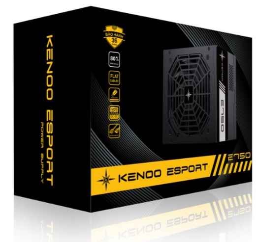 Nguồn máy tính KENOO ESPORT E750 (750W/ ATX/ Đen)