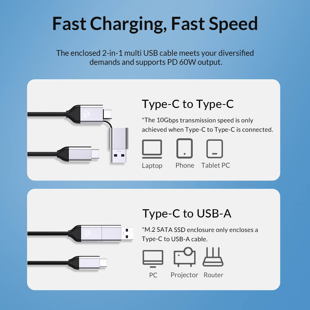 Đế ổ cứng (Docking) Orico 6819C3-V1-EU-BK-BP-HW 1 khe cắm USB-C và USB-A