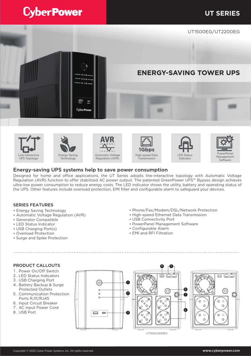 Bộ lưu điện CyberPower UT1500EG