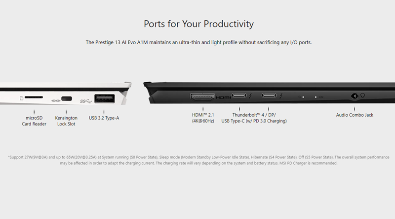 Laptop MSI Prestige 13 AI Evo A1MG-062VN