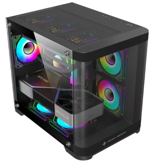 Vỏ máy tính KENOO ESPORT MK400 - Màu Đen (M-ATX)