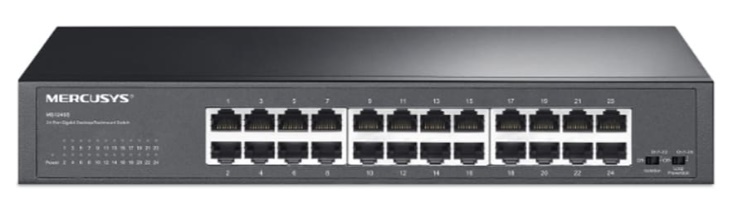 Switch Mercusys MS124GS (Gigabit 1000Mbps/ 24 Cổng/ Vỏ kim loại) 