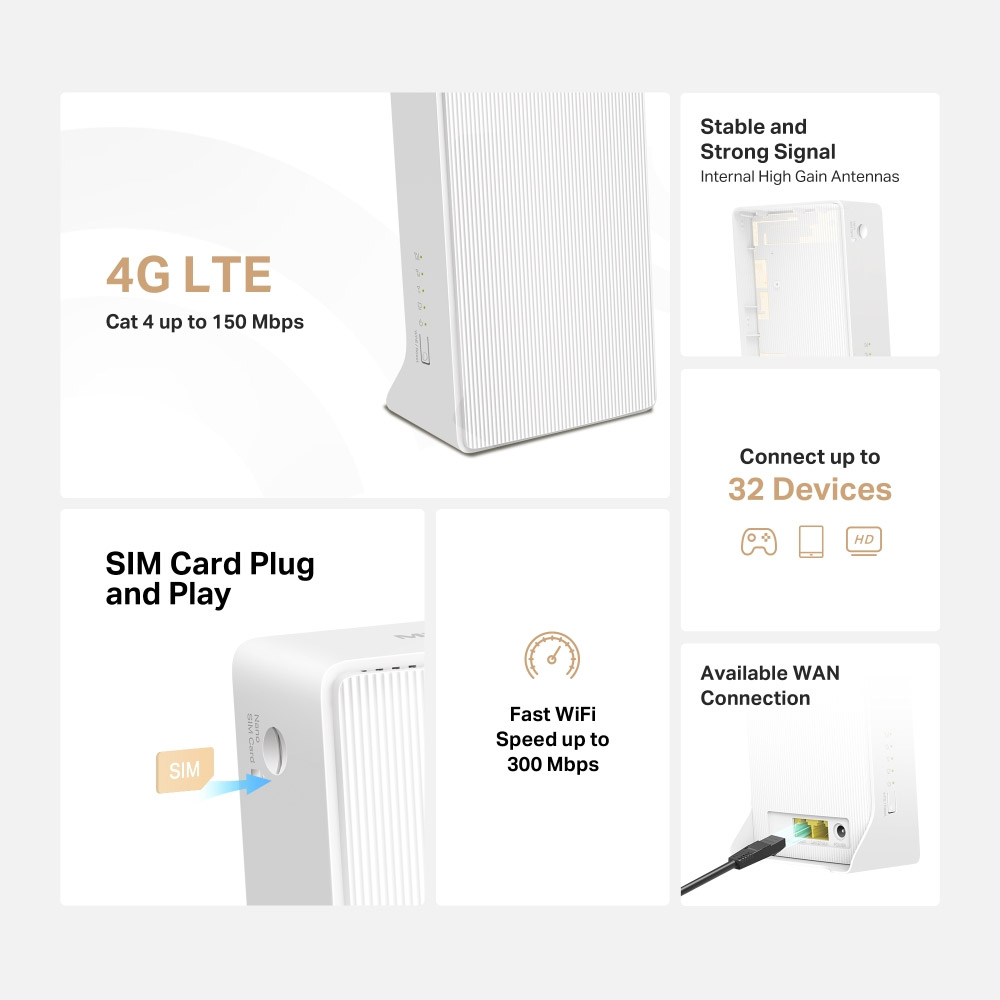 Bộ ph&aacute;t wifi 4G Mercusys MB112