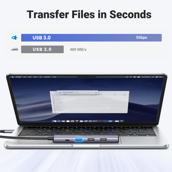 Cáp chuyển Ugreen 15495 USB-C (Type C) sang HDMI, USB3.0, 2x USB2.0, PD