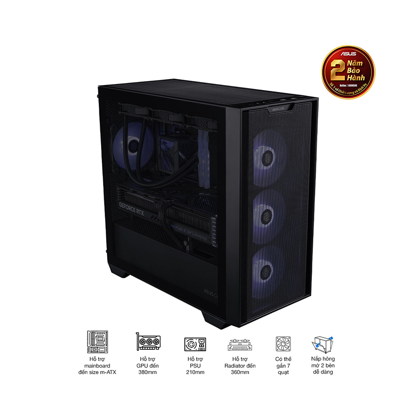 Vỏ máy tính Asus A21 Black (Mid Tower/ M-ATX/ Đen)