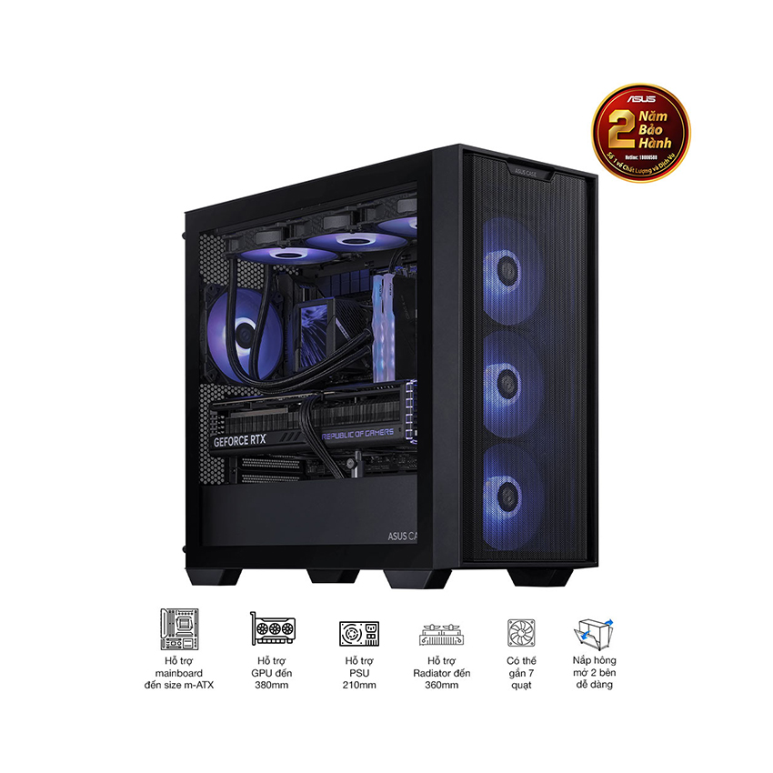 Vỏ máy tính Asus A21 Black (Mid Tower/ M-ATX/ Đen)