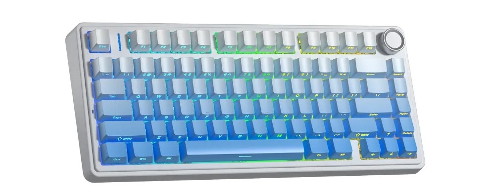 Bàn phím cơ Aula 3 MODE F75/ F75 PRO Trắng xanh dương gradient Reaper switch