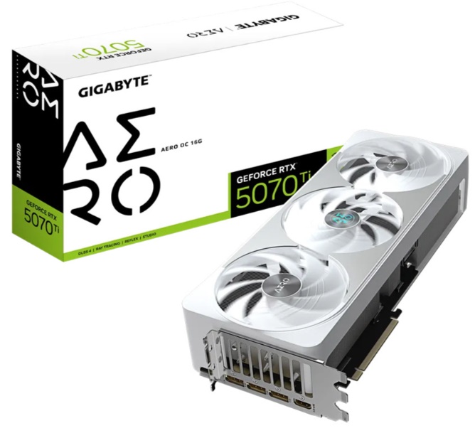 Card đồ họa Gigabyte GeForce RTX 5070 Ti AERO OC 16G (GDDR7/ 256 bit)