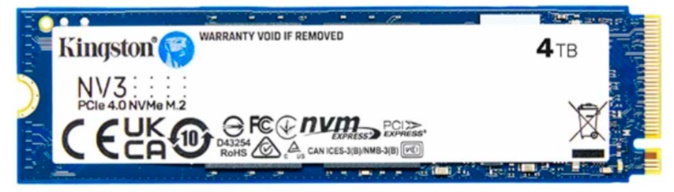 Ổ SSD Kingston NV3 4TB (NVMe PCIe/ Gen4x4 M2.2280/ 6000MB/s/ 5000MB/s) 