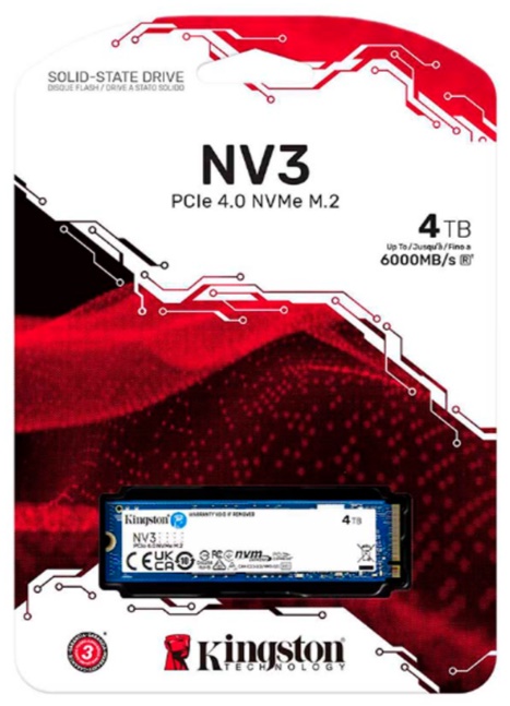 Ổ SSD Kingston NV3 4TB (NVMe PCIe/ Gen4x4 M2.2280/ 6000MB/s/ 5000MB/s) 