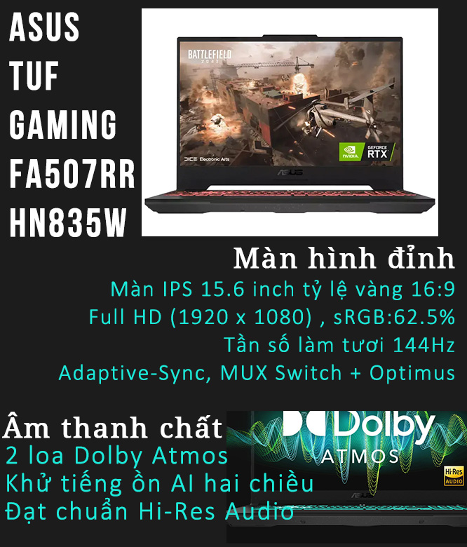 Laptop Asus TUF Gaming FA507RR HN835W