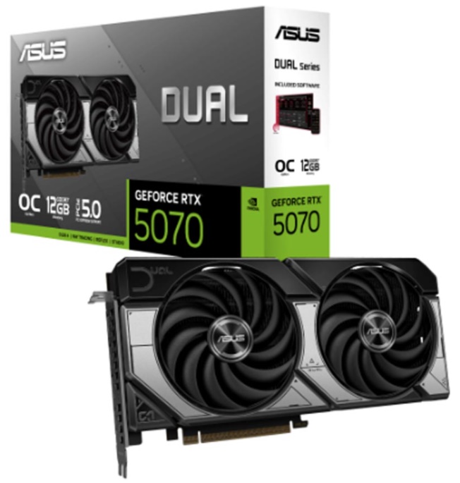 Card đồ họa Asus Dual GeForce RTX 5070 12GB GDDR7 OC Edition (GDDR7/ 192 bit)
