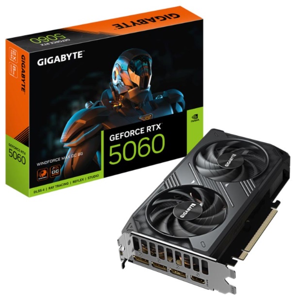 Card đồ họa Gigabyte GeForce RTX 5060 WINDFORCE MAX OC 8G GDDR7 (N5060WF2MAX OC-8GD)