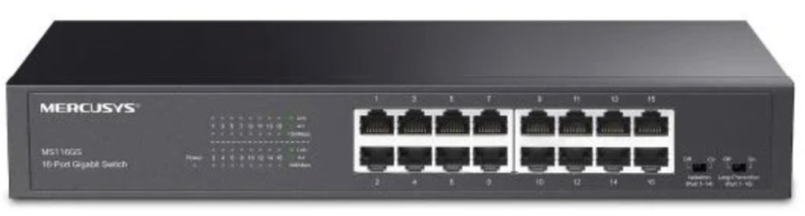 Switch Mercusys MS116GS (Gigabit 1000Mbps/ 16 Cổng/ Vỏ kim loại)
