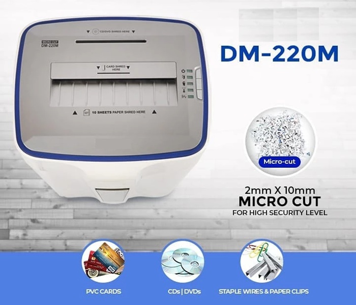 Máy hủy tài liệu MAGITECH DM-220M (Hủy vụn/ 10 Tờ/lần/ A4/A5)