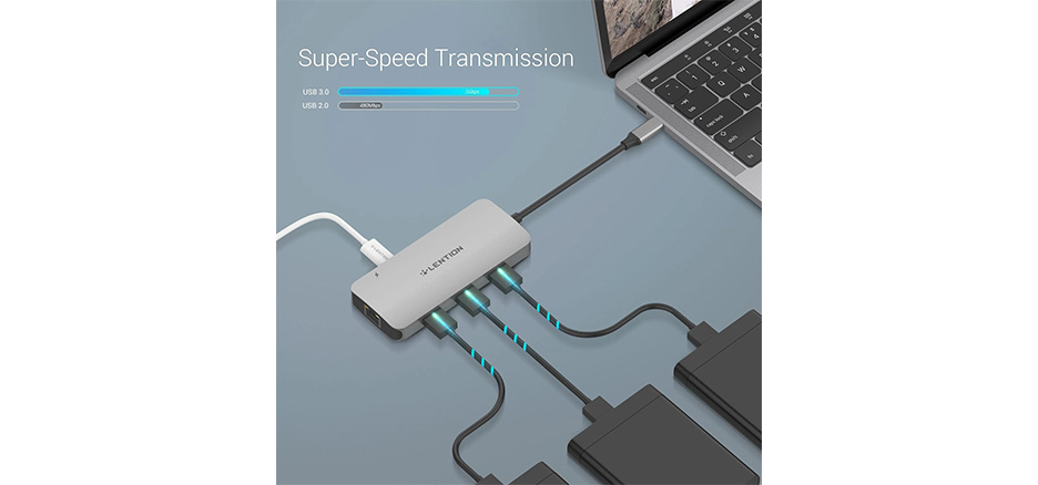 Bộ chuyển đổi Lention CE57se USB-C 9 trong 1