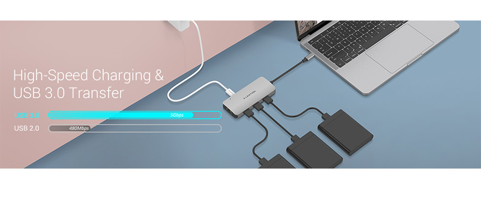 Bộ chuyển đổi Lention CE57se USB-C 9 trong 1