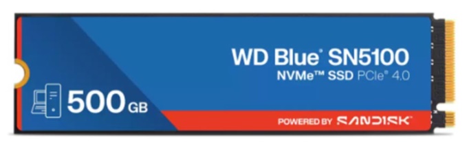Ổ SSD Sandisk Blue WDS500G5B0E 500GB (NVMe PCIe/ Gen4x4 M2.2280/ 6600MB/s/ 5600MB/s)