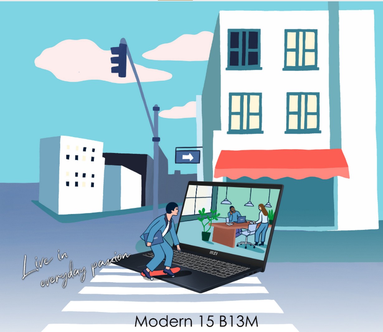 Laptop MSI Modern 15 B13M-438VN