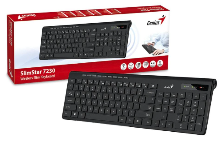 B&agrave;n ph&iacute;m kh&ocirc;ng d&acirc;y Genius Slimstar 7230 (2.4Ghz/ Đen)