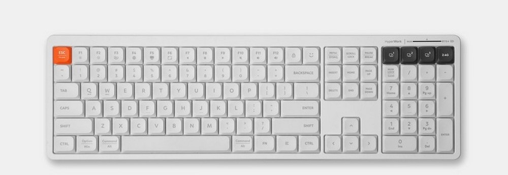 B&agrave;n ph&iacute;m kh&ocirc;ng d&acirc;y HyperWork SilentKey HPW-TS01-WHT Trắng 