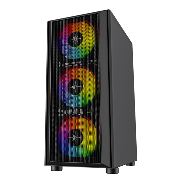 Vỏ m&aacute;y t&iacute;nh KENOO ESPORT M300 - 3F - Mầu Đen - ( sẵn 3 fan mầu RGB cố định )