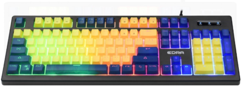 Bàn phím Gaming E-Dra EK302 Blue + Yellow (chống nước) 