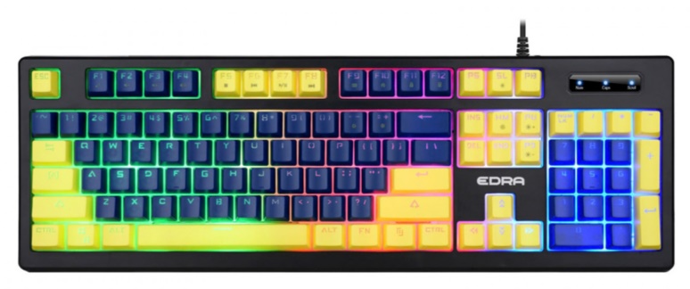 Bàn phím Gaming E-Dra EK302 Yellow + Blue (chống nước) 