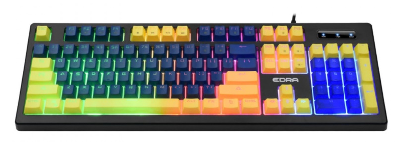 Bàn phím Gaming E-Dra EK302 Yellow + Blue (chống nước) 