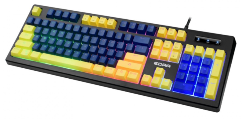 Bàn phím Gaming E-Dra EK302 Yellow + Blue (chống nước) 