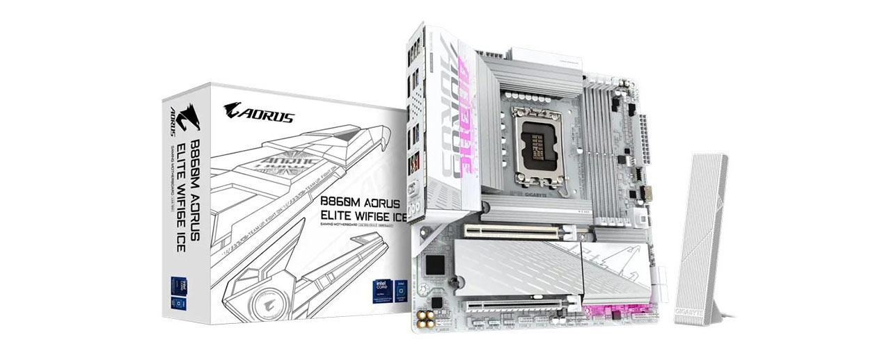 Mainboard Gigabyte B860M AORUS ELITE WIFI6E ICE DDR5 (Intel B860/ Socket 1851/ M-ATX/ 4 khe ram/ 2.5 Gigabit LAN) (ID: 59292)