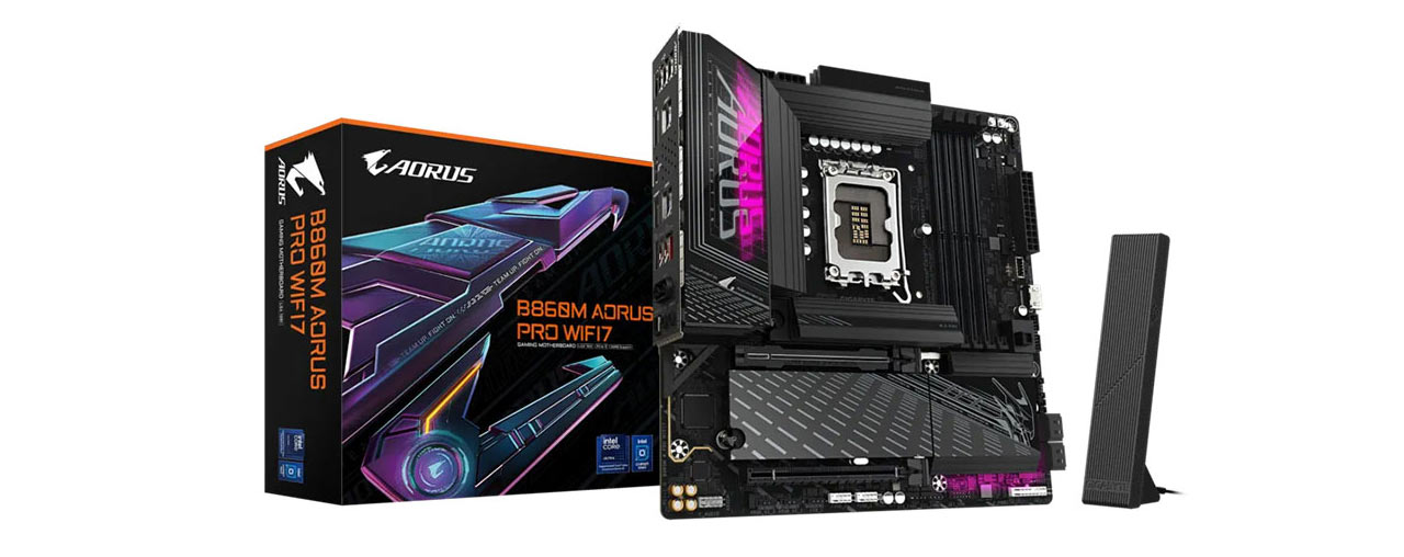 Mainboard Gigabyte B860M AORUS PRO WIFI7 DDR5 (Intel B860/ Socket 1851/ M-ATX/ 4 khe ram/ 2.5 Gigabit LAN) (ID: 59284)