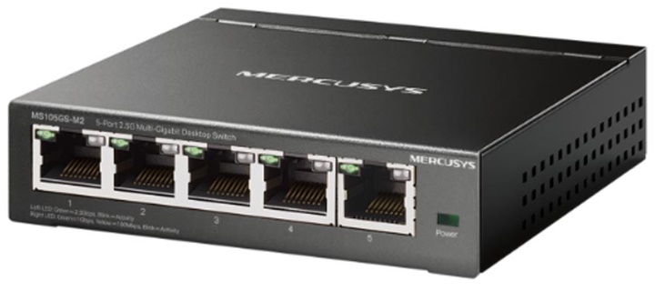 Switch Mercusys MS105GS-M2 (2.5 Gigabit/ 5 Cổng/ Vỏ kim loại)