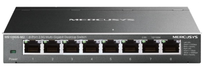 Switch Mercusys MS108GS-M2 (2.5 Gigabit/ 8 Cổng/ Vỏ kim loại) 