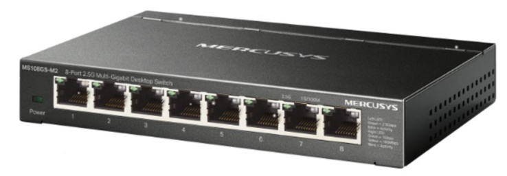 Switch Mercusys MS108GS-M2 (2.5 Gigabit/ 8 Cổng/ Vỏ kim loại) 