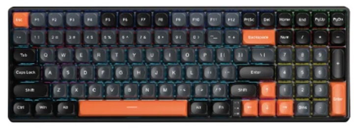 B&agrave;n ph&iacute;m cơ Aula 3 MODE S100 Pro đen+x&aacute;m+cam red switch