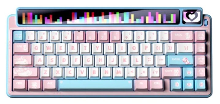 Bàn phím cơ LEOBOG 3 Mode AMG65 hồng + trắng + xanh dương Jadeite switch