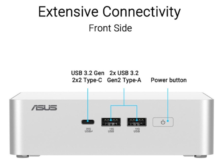 Mini PC Asus NUC 15 Pro Plus Tall NUC15CRSU7 (Ultra 7 255H/ NoOS/ Trắng/ 3Y/ Vỏ nhôm)