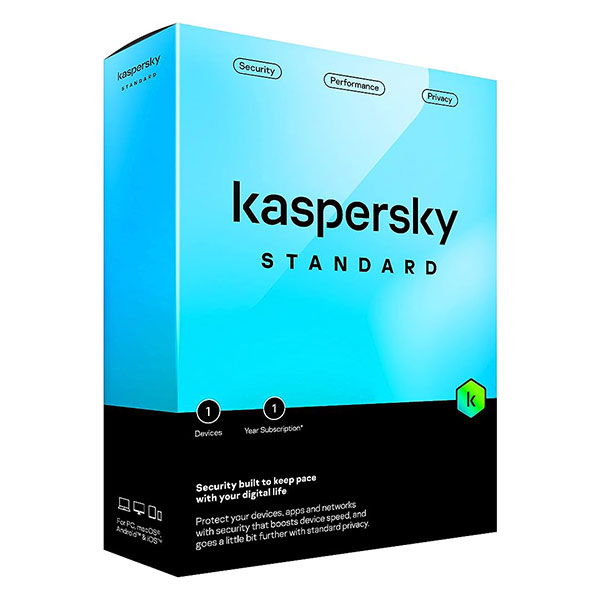 Phần mềm diệt virut Kaspersky Standard - 1U (1 thiết bị/ năm)