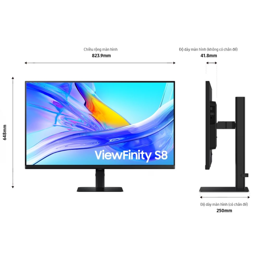 M&agrave;n h&igrave;nh đồ họa Samsung ViewFinity S8 LS37D800UAEXXV (37Inch/ 4K (3840 x 2160)/ 5ms/ 60HZ/ 350cd/m2/ VA)