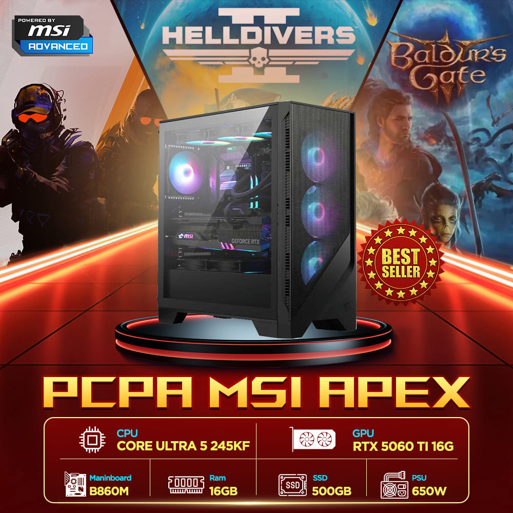 M&aacute;y t&iacute;nh PCPA MSI Apex (Core Ultra 5 245KF/16GB/ RTX 5060TI 16G/650W)
