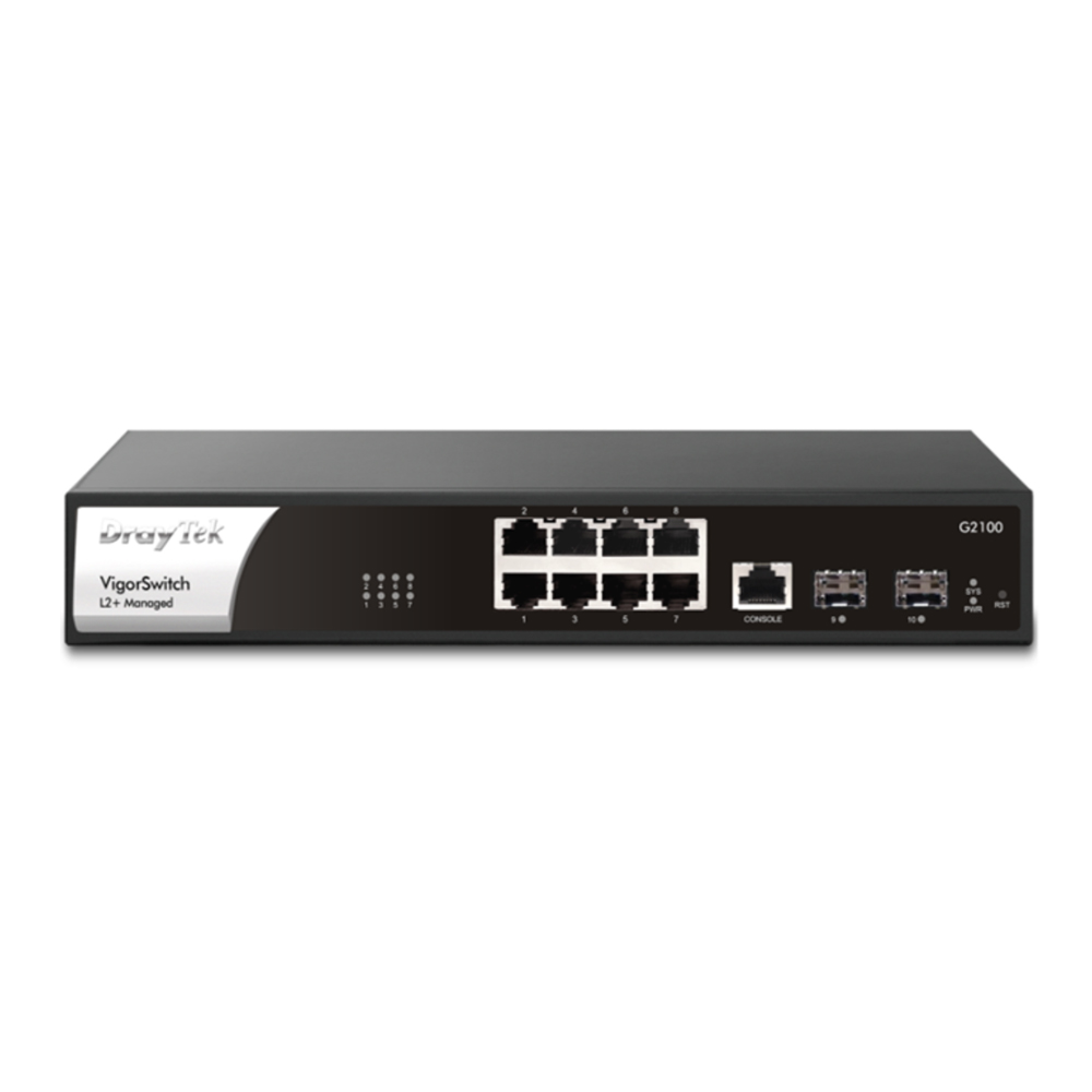 Switch Draytek Vigor G2100 (Gigabit (1000Mbps)/ 10 Cổng/ 2 SFP/ Managed Switch/ Vỏ Th&eacute;p)
