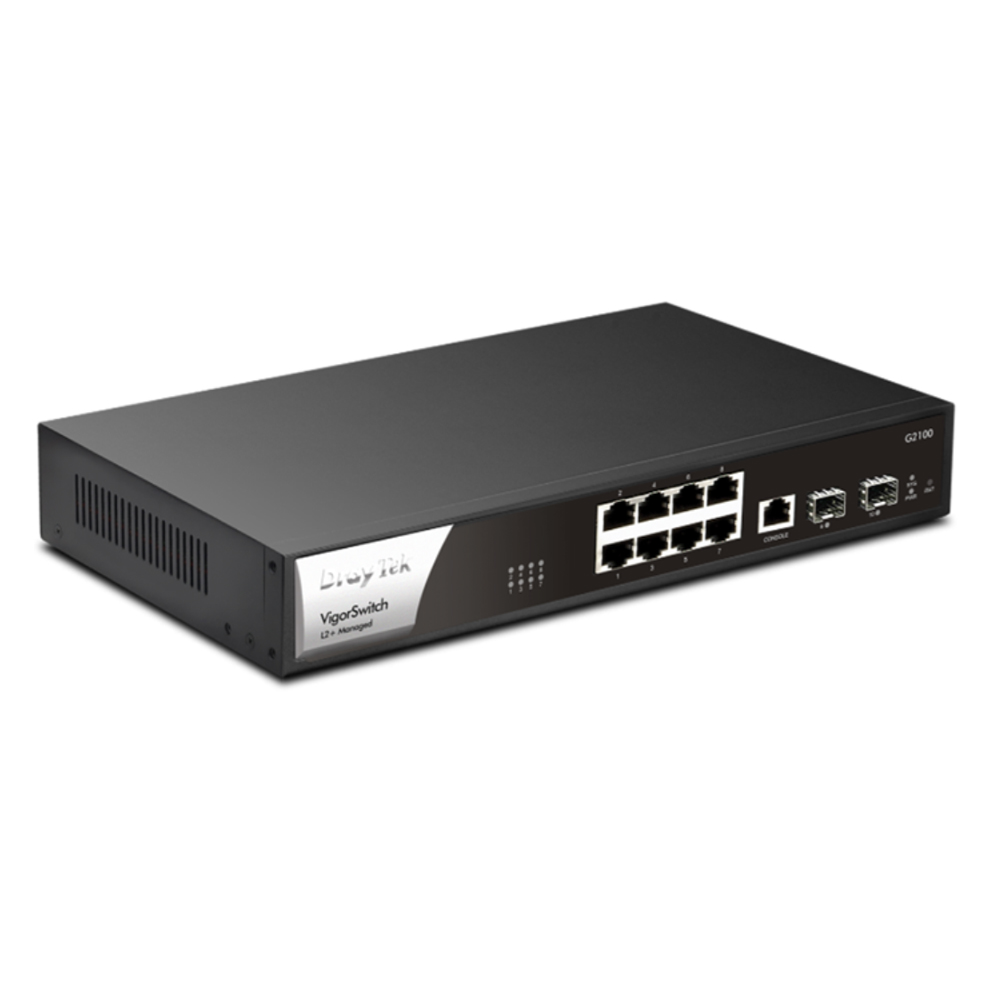 Switch Draytek Vigor G2100 (Gigabit (1000Mbps)/ 10 Cổng/ 2 SFP/ Managed Switch/ Vỏ Th&eacute;p)