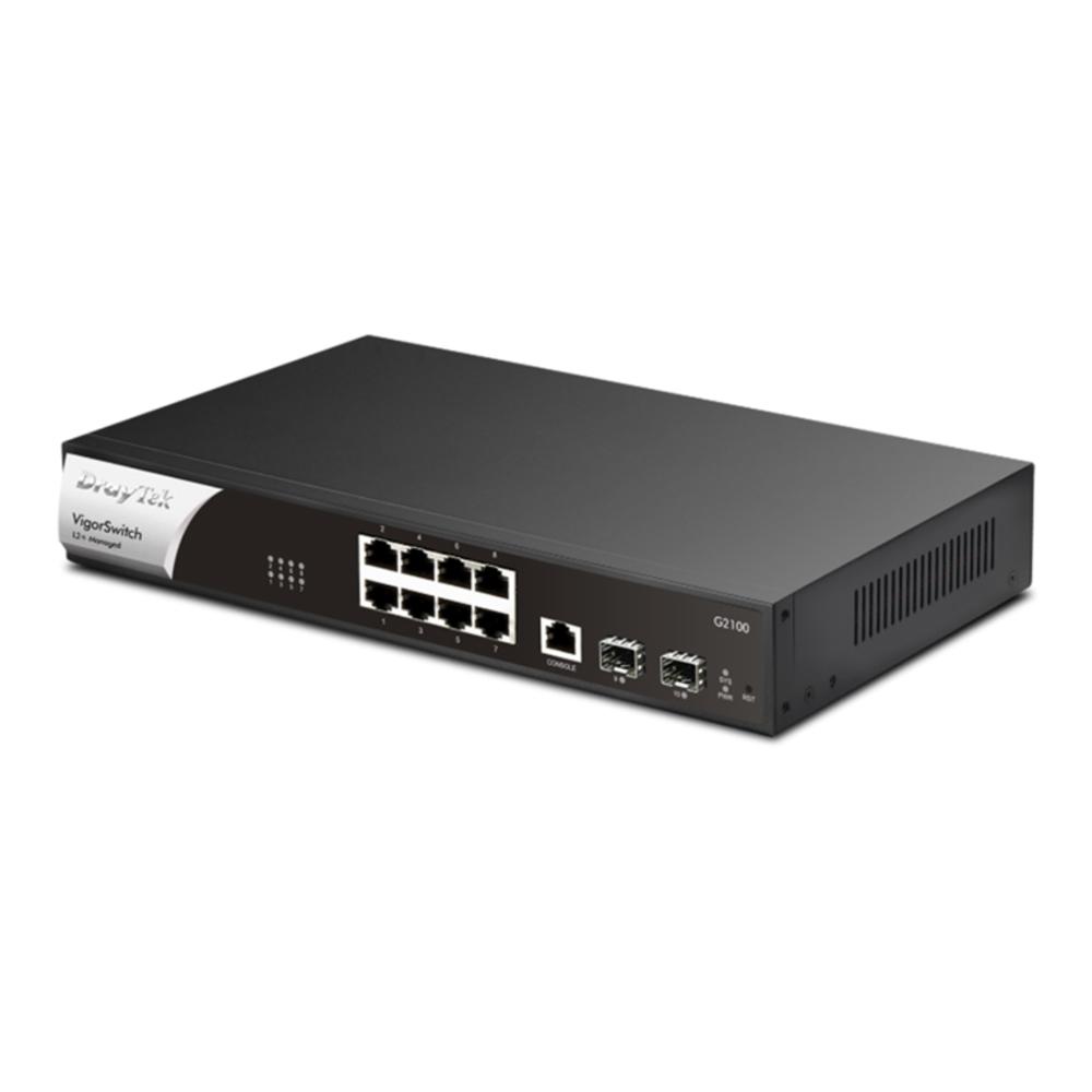 Switch Draytek Vigor G2100 (Gigabit (1000Mbps)/ 10 Cổng/ 2 SFP/ Managed Switch/ Vỏ Th&eacute;p)