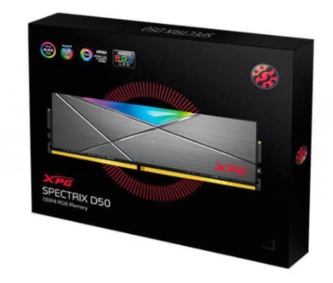 Ram desktop Adata XPG Spectrix D50 RGB Grey(AX4U320016G16A-ST50) 16GB DDR4 3200MHz 