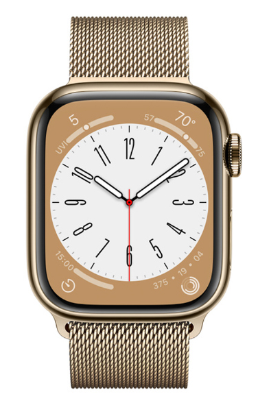 Apple Watch Series 8 45mm LTE Viền Thép Dây Thép - Gold MNKQ3VN/A